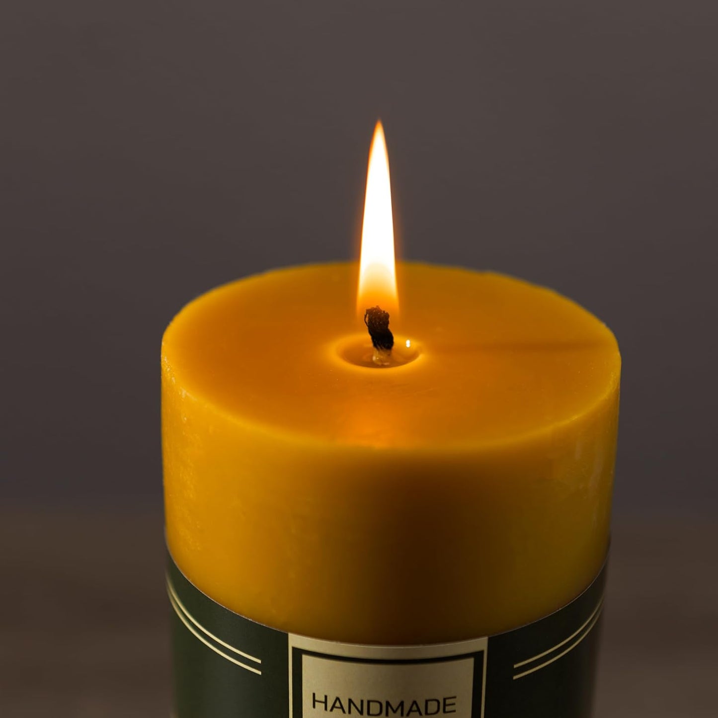 Extra Large 100% Pure Beeswax Pillar Candle - 80 Hours Lasting - Pure Beeswax and Cotton Wick - Unscented Candle Lovers Gift
