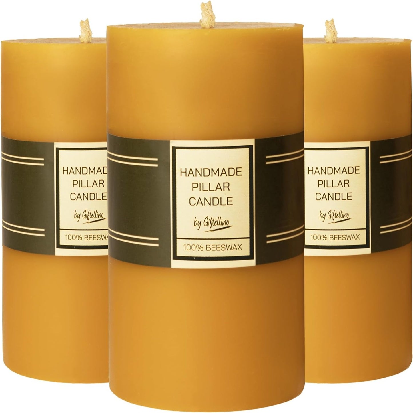 Beeswax Pillar Candle Set of 3