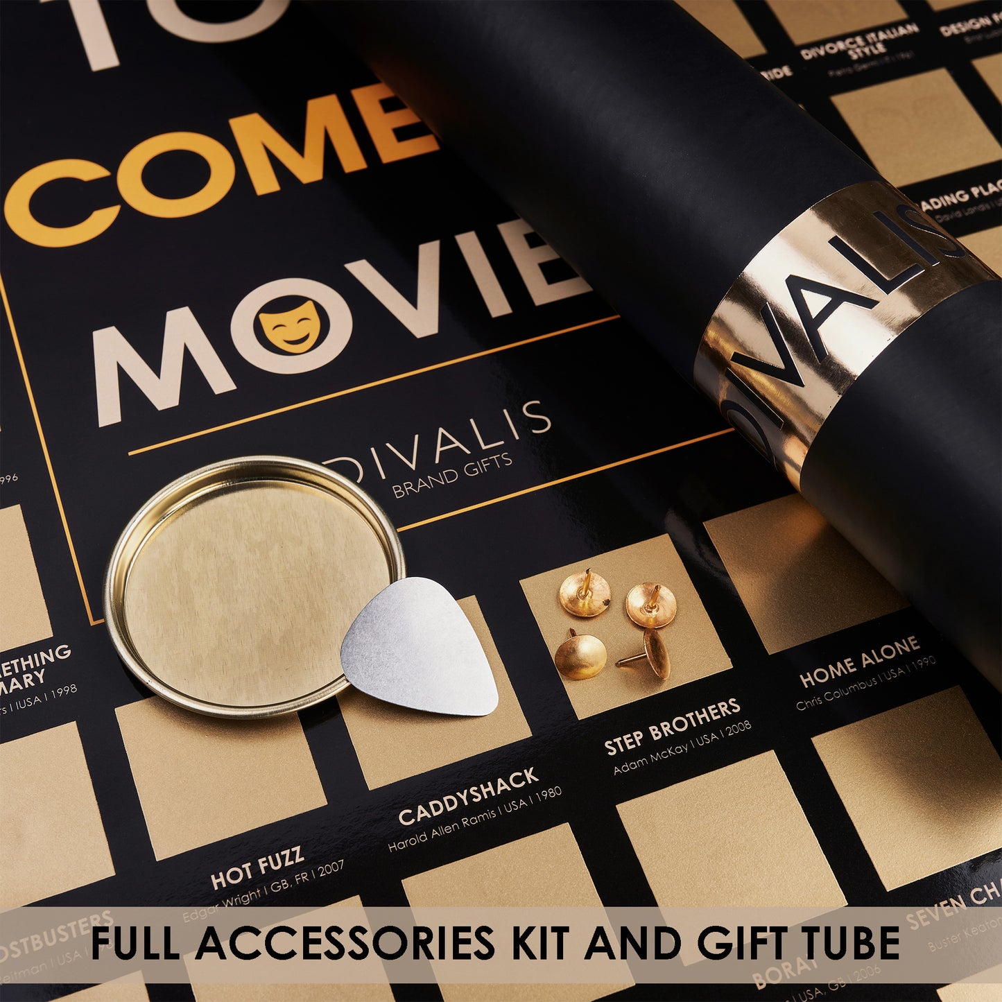 3 in 1 Gift Set Scratch off Posters of Horror Movies Comedies and Kids Movies - Scratchable Poster Bucketlist - Top 300 Films Checklist