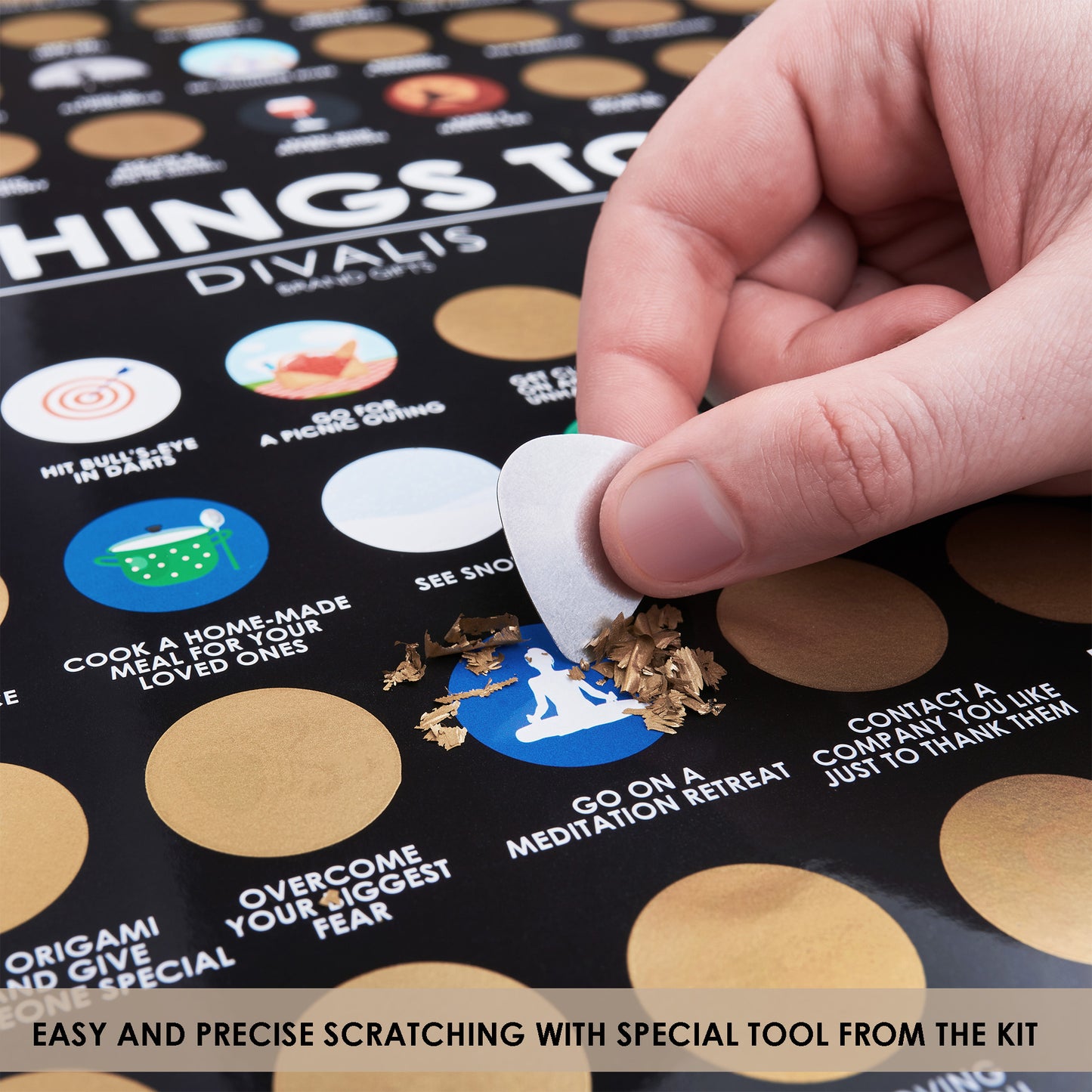 Top 100 Things to Do Scratch off Poster - Best Things Must Do Scratchable Poster Bucketlist - Motivational Gift - Archievements Checklist