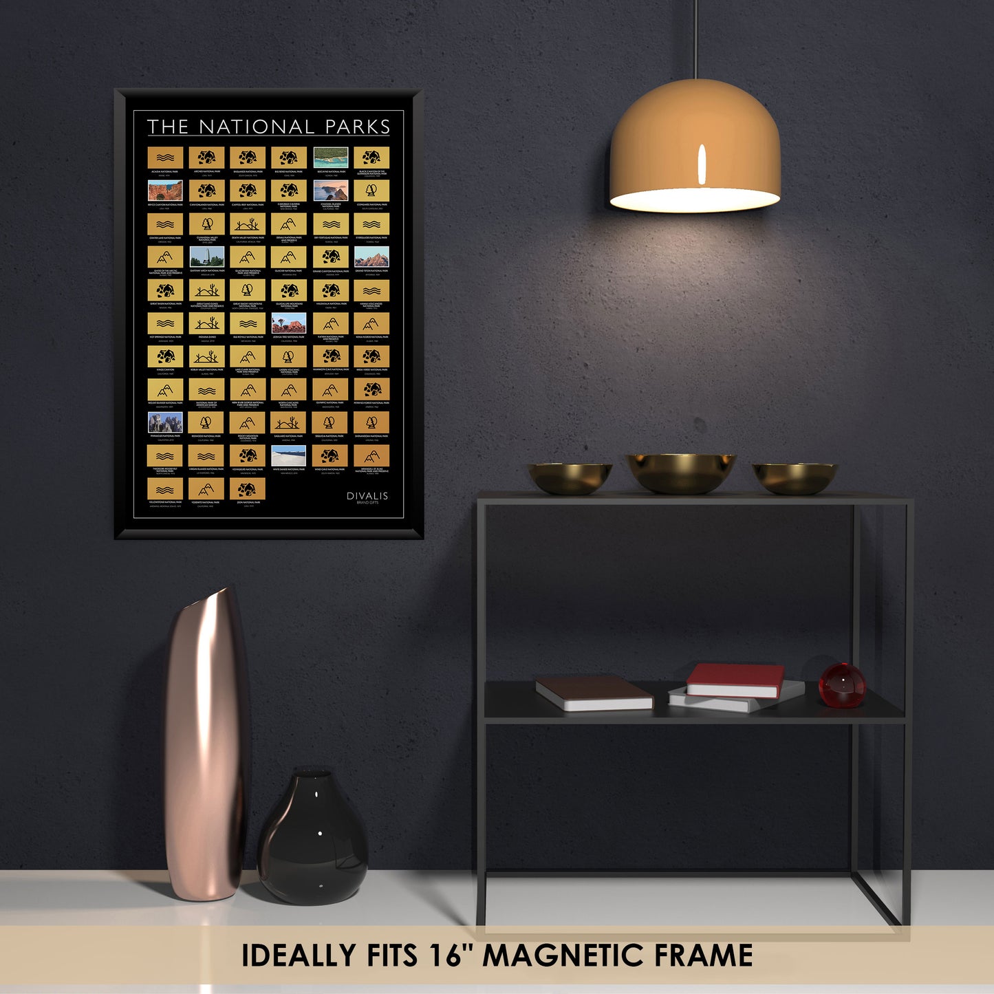 63 National Parks Scratch off Poster of the USA - Scratchable NP Print Map - United States Travel Map Poster Bucketlist