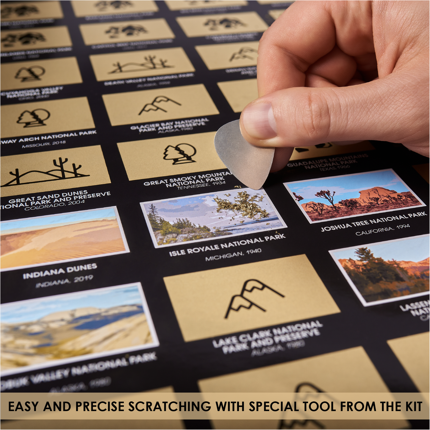 63 National Parks Scratch off Poster of the USA - Scratchable NP Print Map - United States Travel Map Poster Bucketlist