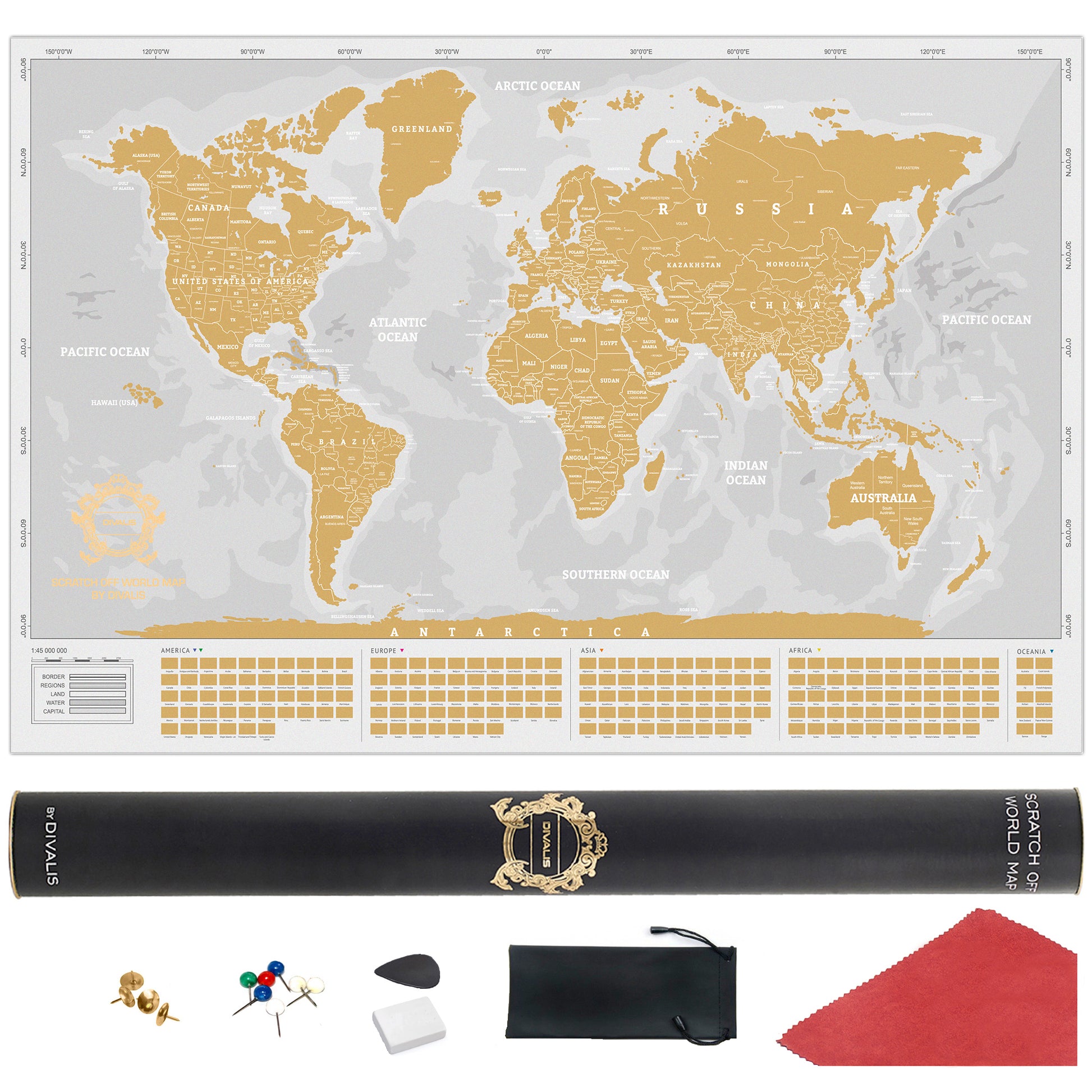 Searching for white and gold scratch off world map to buy? Purchase our white scratchable world map here. Discounted scratch off world maps - white or gold. All white travel maps and gold scratch maps available for purchase