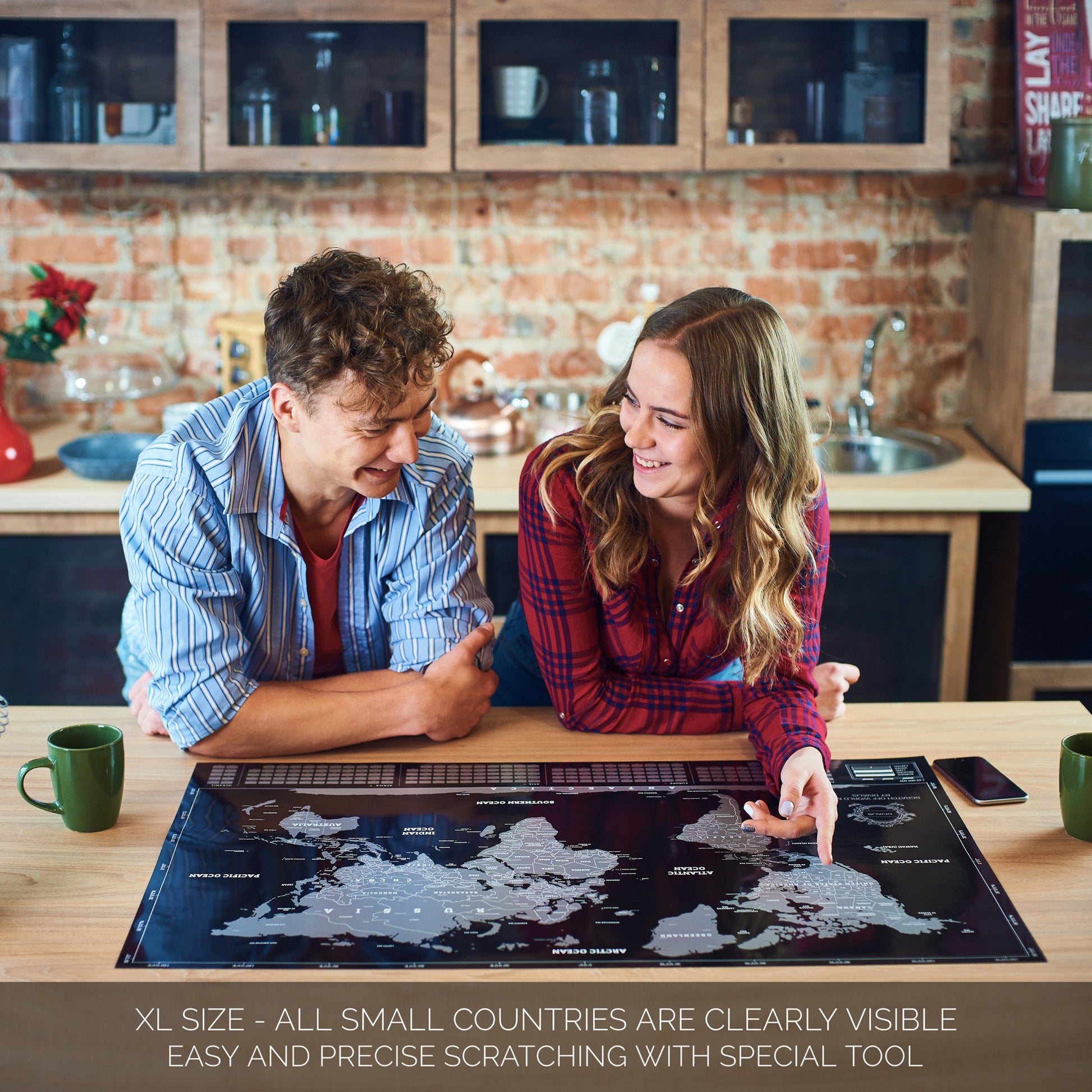 Want a stylish interior?Buy large scratch off world map in silver nad black color. Sale on our silver scratch off map of the world