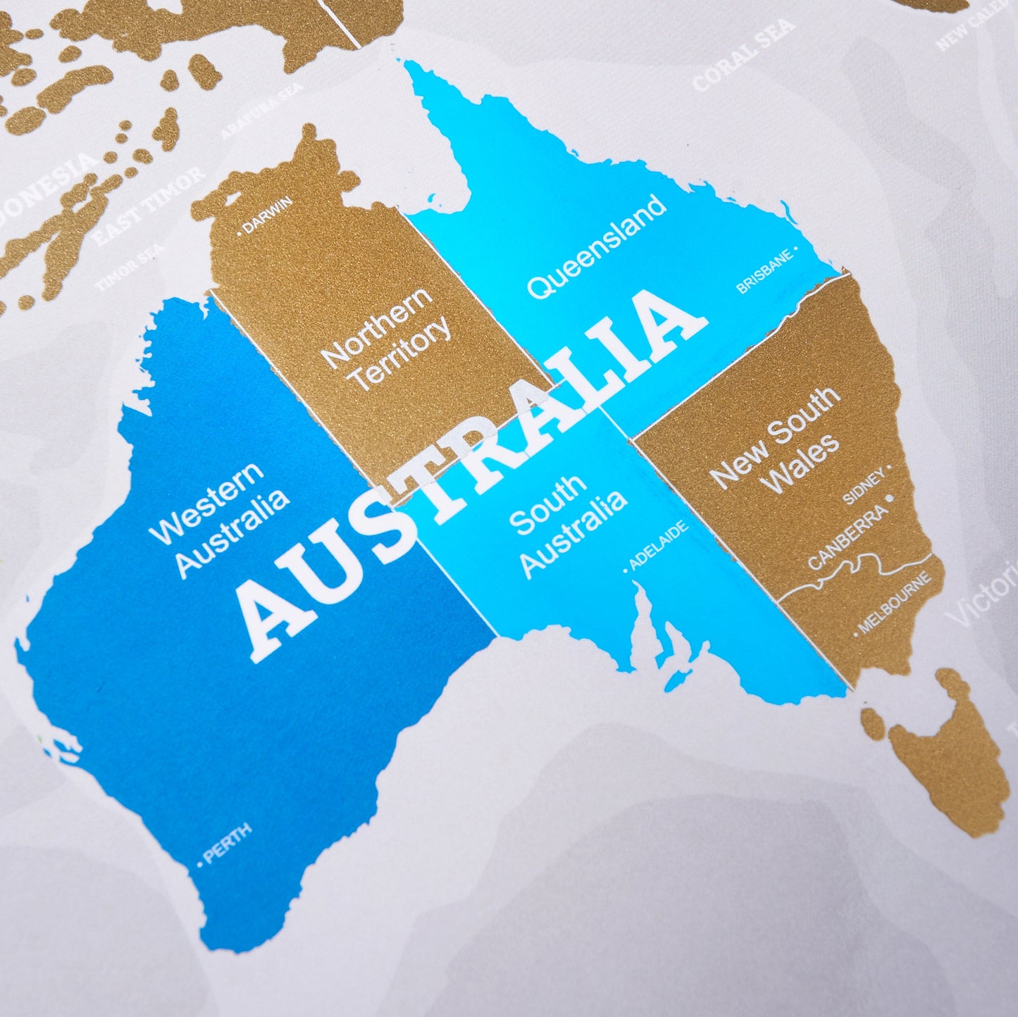 White and Gold Large Scratch off World Map Where We Have Been by Divalis