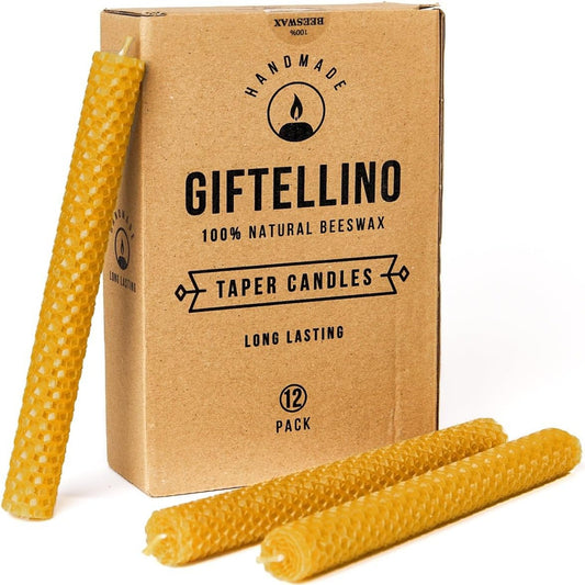 beeswax taper candles set of 12