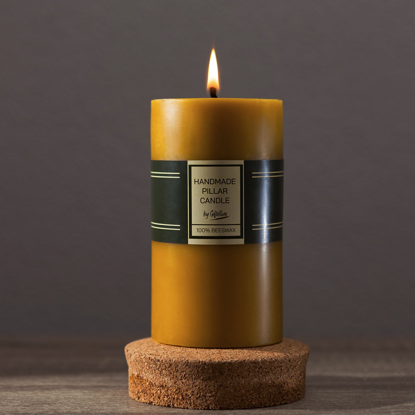 Extra Large 100% Pure Beeswax Pillar Candle - 80 Hours Lasting - Pure Beeswax and Cotton Wick - Unscented Candle Lovers Gift