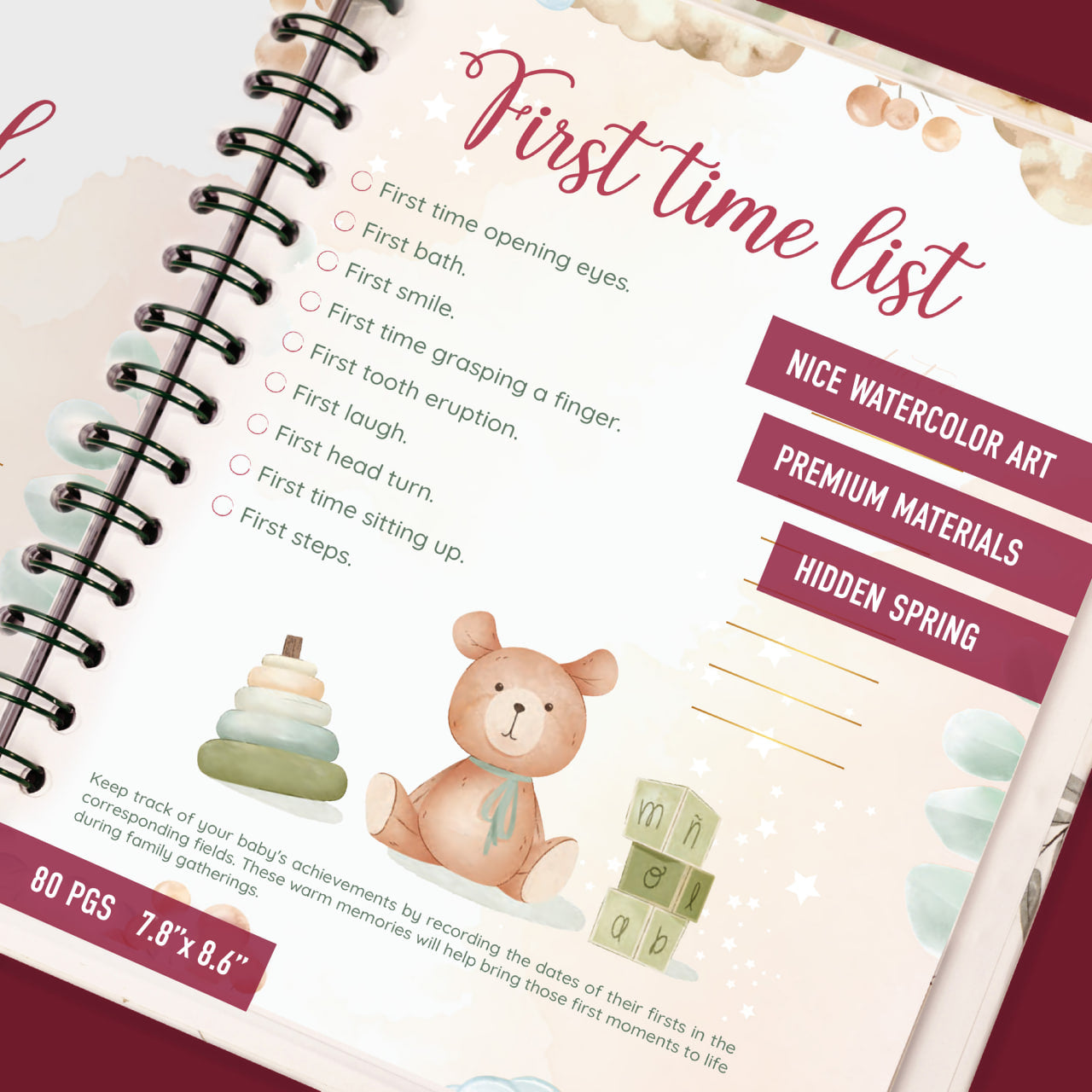 Baby Journal – Keepsake Memory Book for Baby’s First Year – Gender-Neutral Baby Memory Book with Space for Photos, Milestones, and Personal Notes – Perfect Baby Shower Gift