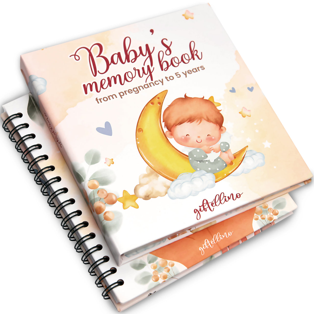 2 in 1 Set – Pregnancy Journal and Baby Journal for New Moms – Moments from Pregnancy to Baby’s Five Years - Keepsake Memory Books for Expecting Mothers – Gift for Baby Shower