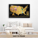 US Scratch off Map Poster - Scratchable United States Map with 63 National Parks - Travel Map of Place Where We've Been