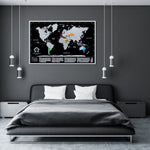 Black and Silver Large Scratch off World Map Where We Have Been by Divalis