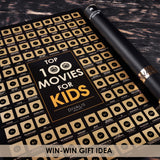 Scratch off Kids Movies Poster - Top 100 Kids Movies and Cartoons - Kids Films Checklist - Kids Cinema Bucketlist Map - Best Gift for Kids