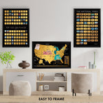 3 in 1 Gift Set - Scratch off National Parks Poster - Scratch off USA Map - Destinations of the United States Scratchable Poster -Travel Map