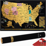 US Scratch off Map Poster - Scratchable United States Map with 63 National Parks - Travel Map of Place Where We've Been