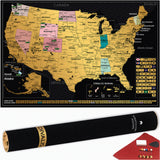 US Scratch off Map Poster - Scratchable United States Map with 63 National Parks - Travel Map of Place Where We've Been