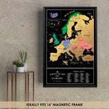 Europe Scratch off Map Poster - Places Where You've Been Scratch off Poster - European Travel Map - Globetrotter Map of the Europe