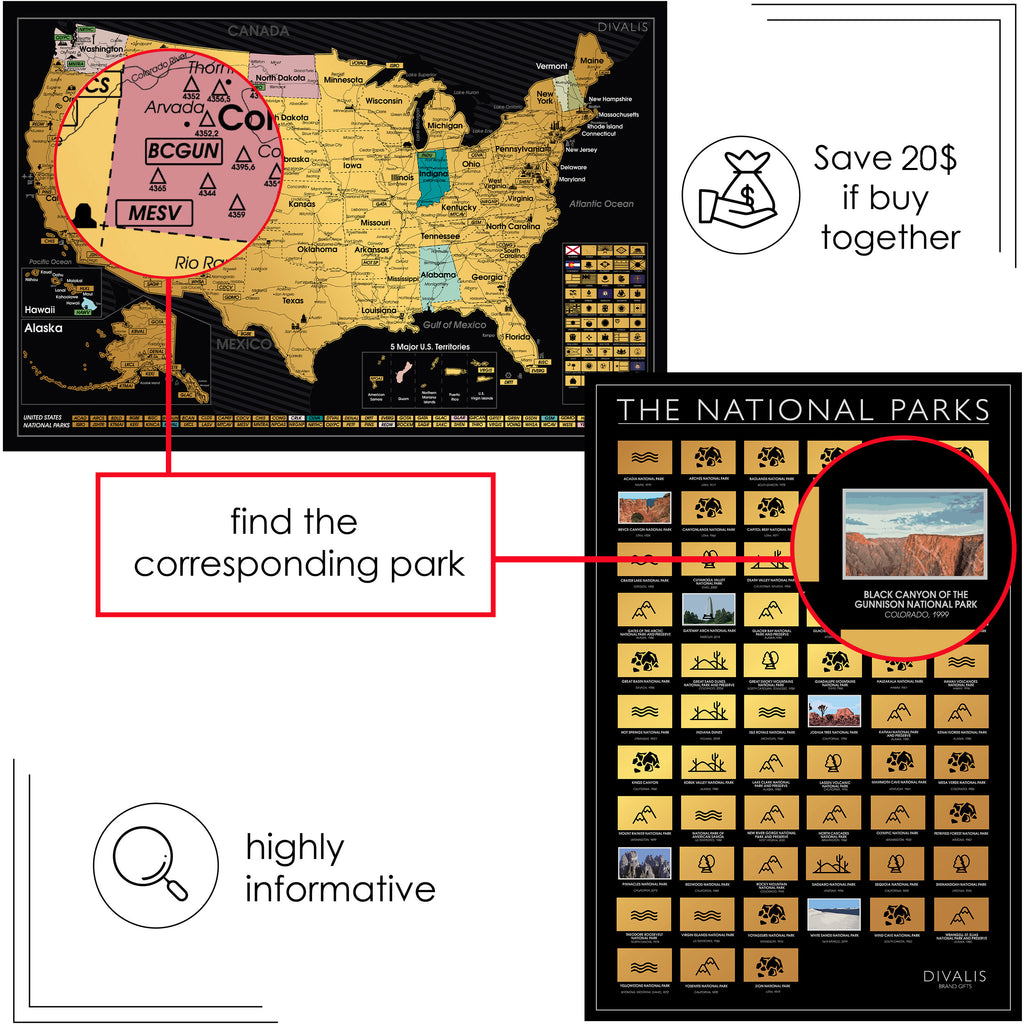 The National Parks Scratch Off Travel Map: 0740647735209: :  Office Products