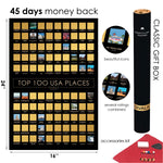Top 100 USA Places You Have Been Scratch off Travel Poster - Scratchable Poster of the Places Visited - Places You Have Visited Map