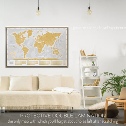 Searching for white and gold scratch off world map to buy? Purchase our white scratchable world map here. Discounted scratch off world maps - white or gold. All white travel maps and gold scratch maps available for purchase