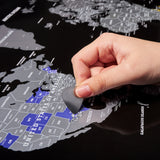 Want a stylish interior?Buy large scratch off world map in silver nad black color. Sale on our silver scratch off map of the world