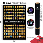 Top 100 Things to Do Scratch off Poster - Best Things Must Do Scratchable Poster Bucketlist - Motivational Gift - Archievements Checklist